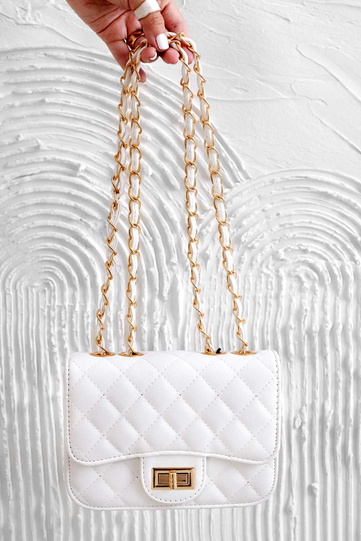 Borsa B224 bianca trapuntata