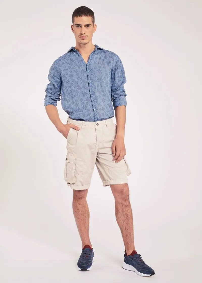 Camicia in lino floreale