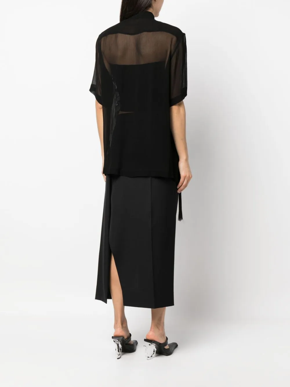 camicia oversize con rouches