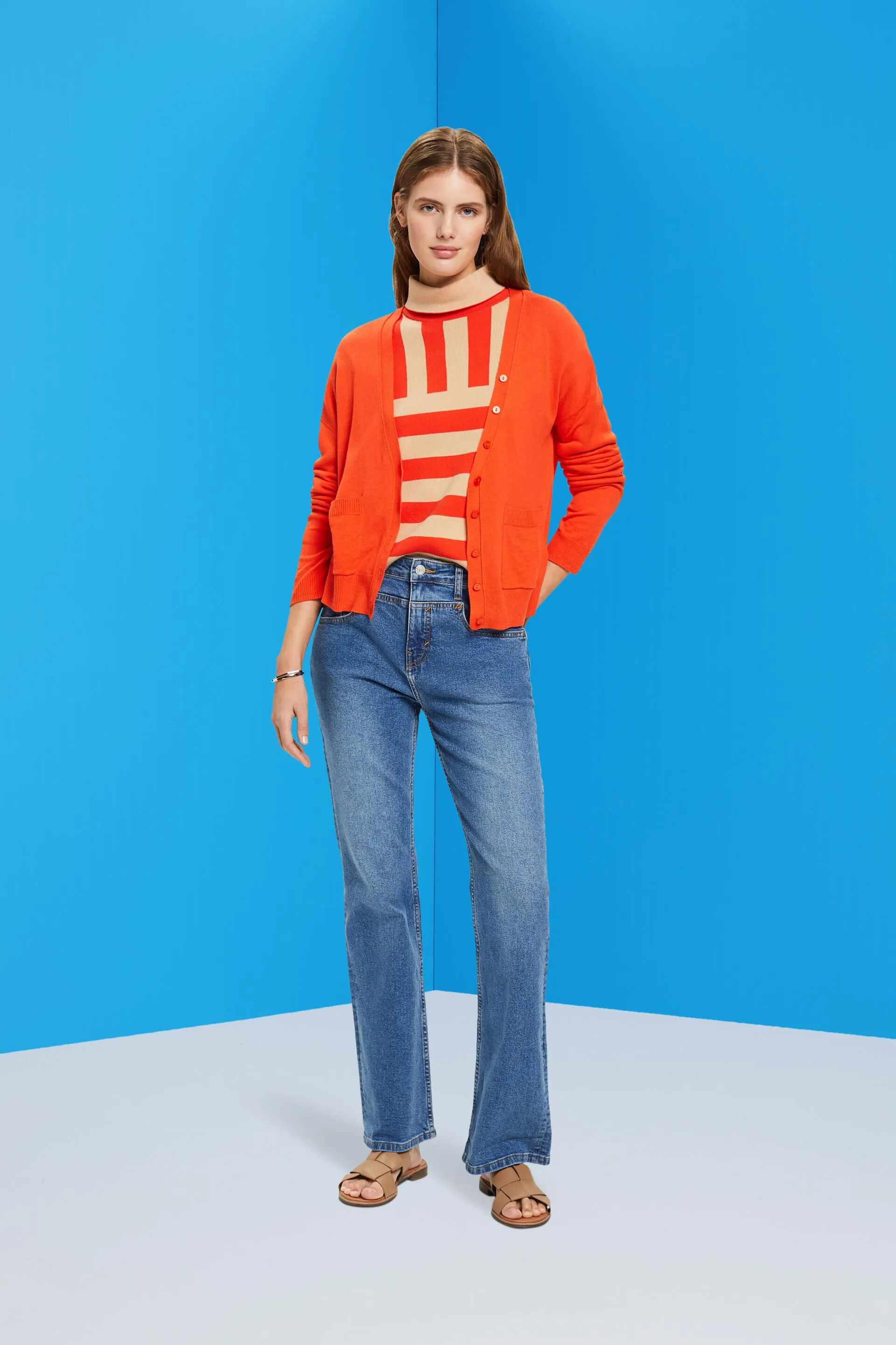 Cardigan lungo e leggero con lino