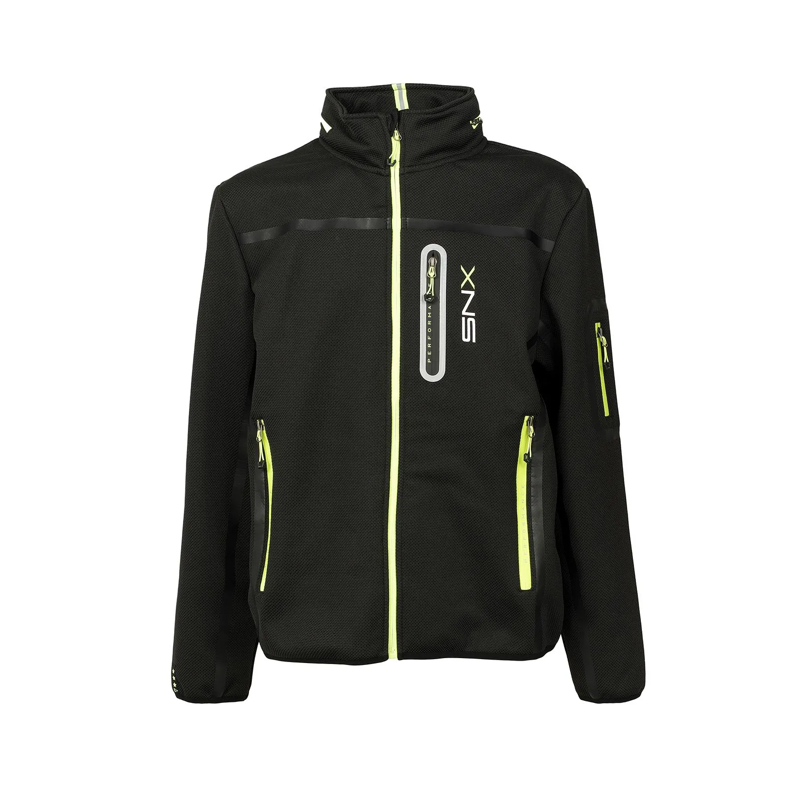 Giacca sportiva nera e giallo fluo