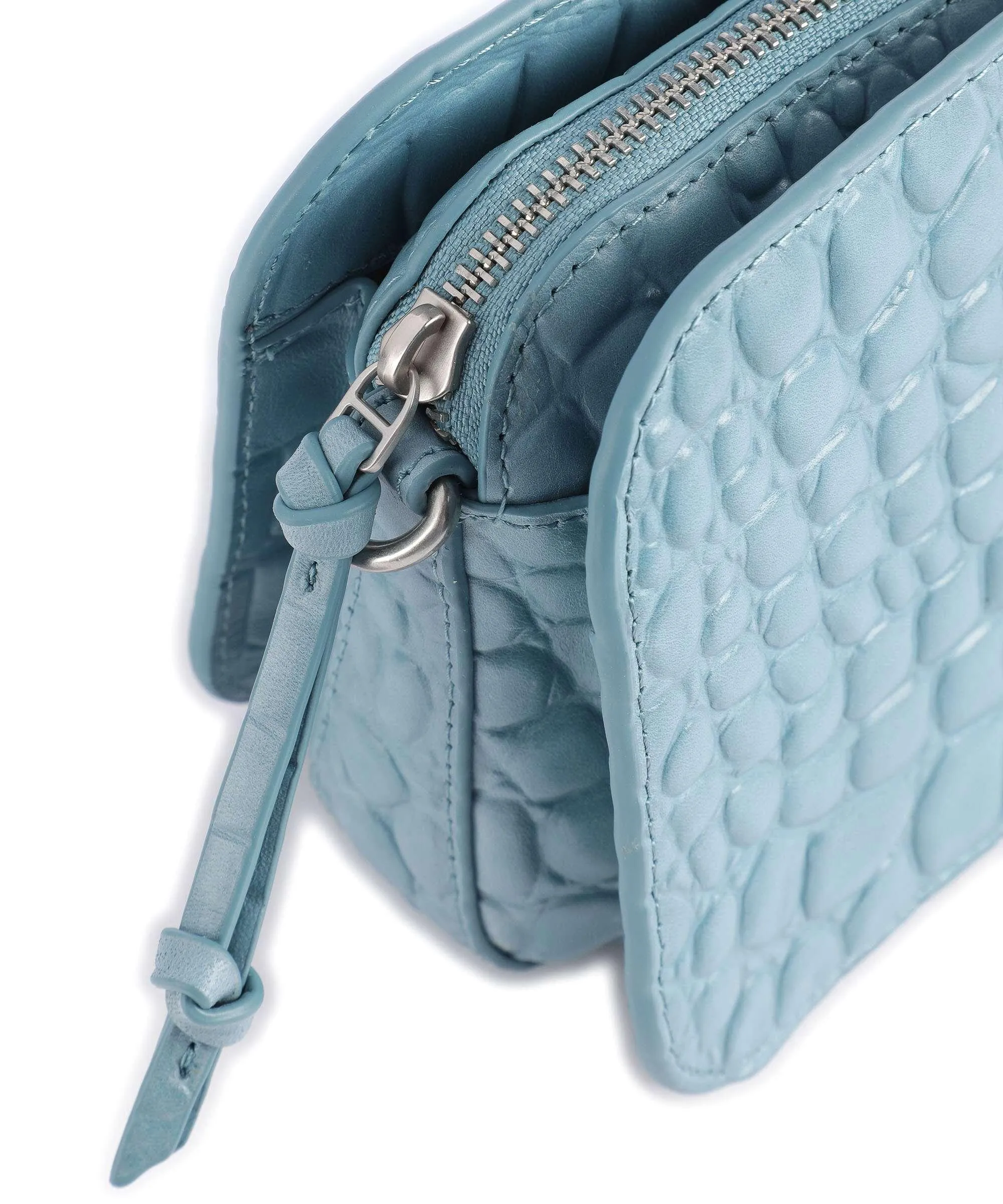  Liebeskind Luka Waxy Croco Borsa a tracolla pelle in rilievo blu  