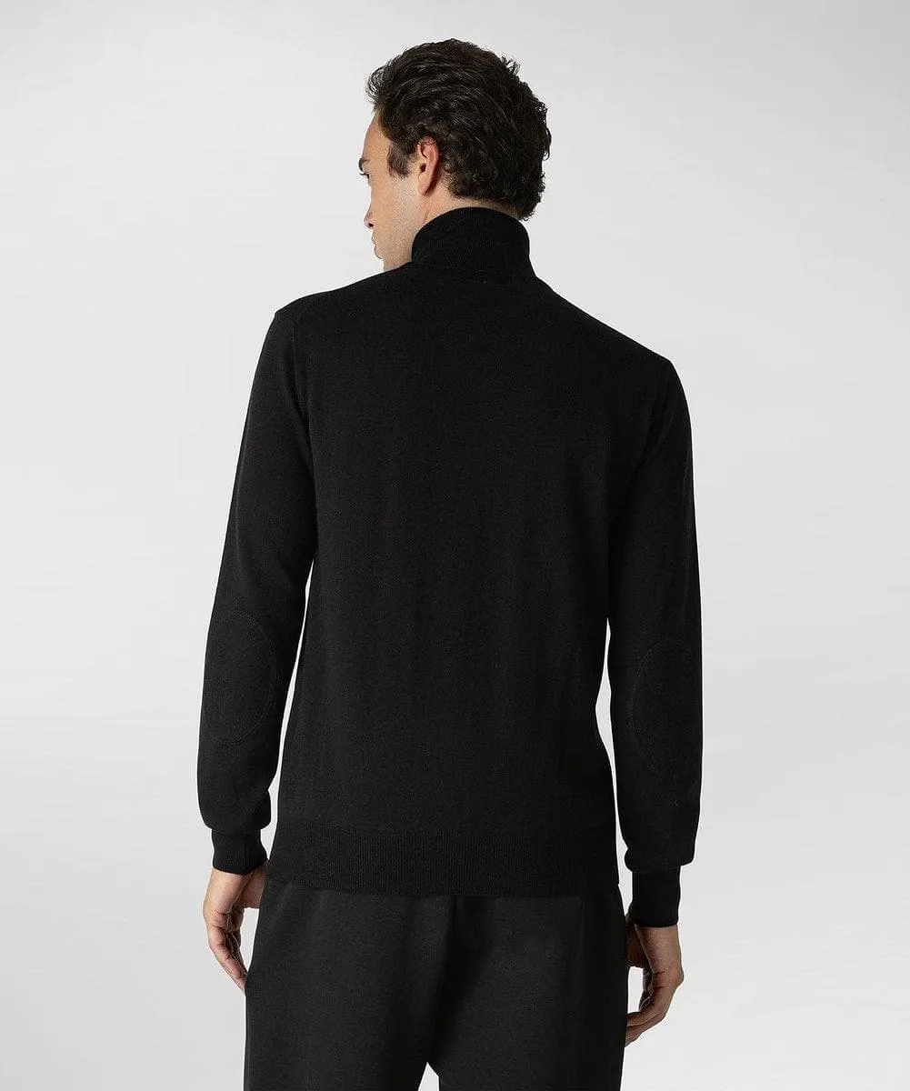 Maglia a collo alto in tricot cotone e lana