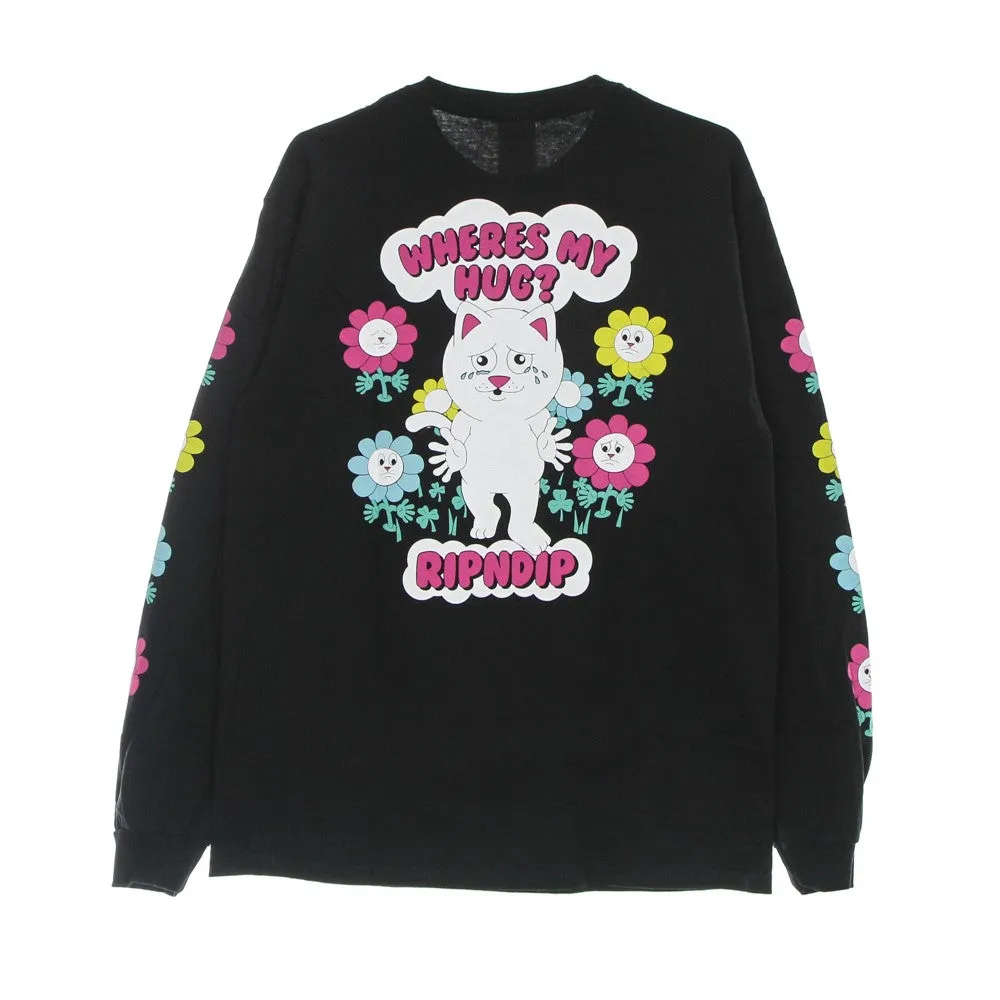 Maglietta Manica Lunga Uomo Wheres My Hug L/s Tee Black
