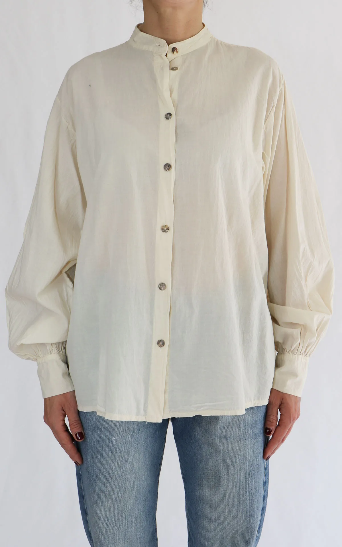 Off-on – Camicia mussola coreana – Crema