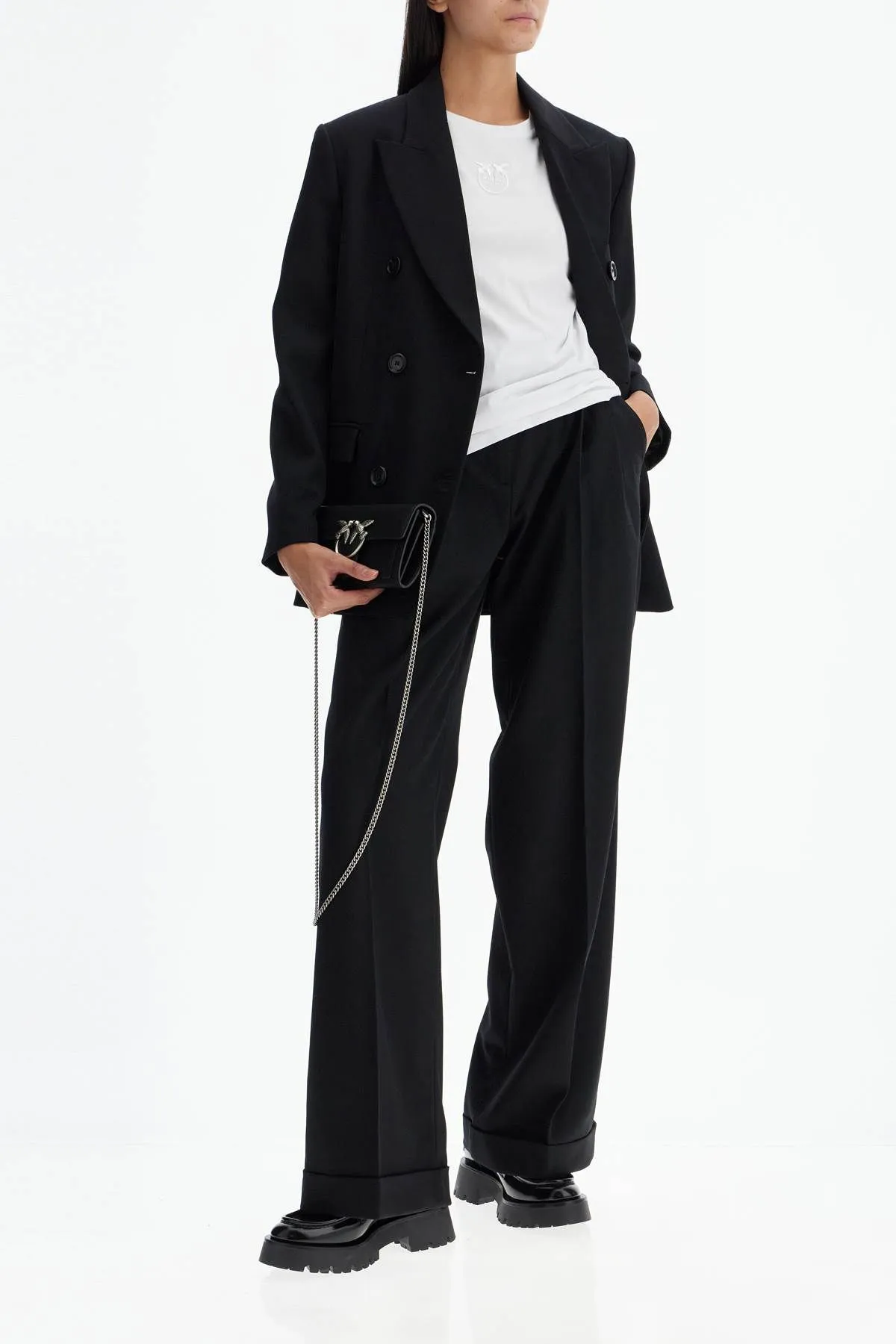 Pantaloni a palazzo in twill