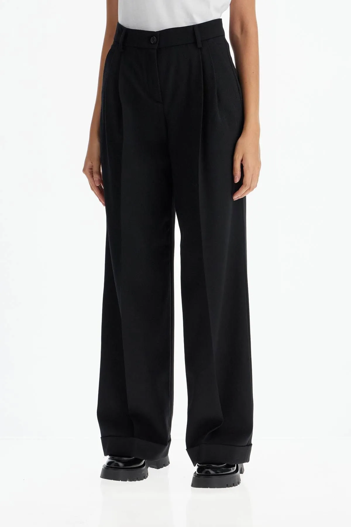 Pantaloni a palazzo in twill