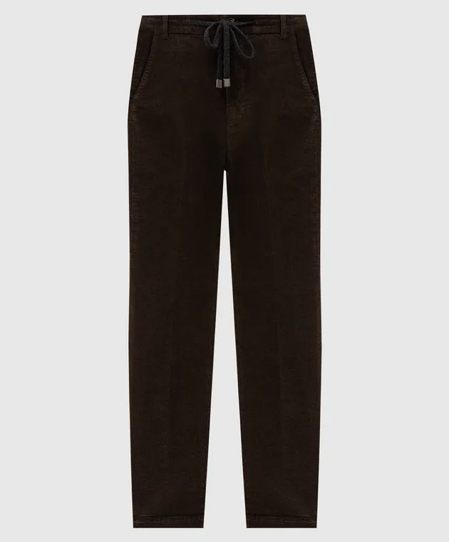 Peserico Pantaloni in velluto marrone con logo R54595T303277