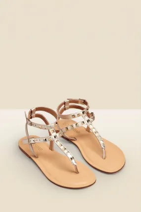 Sosandar - Sandali bassi in pelle stile gladiatore con borchie