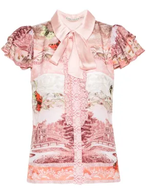 Top in seta stampata Alice + Olivia